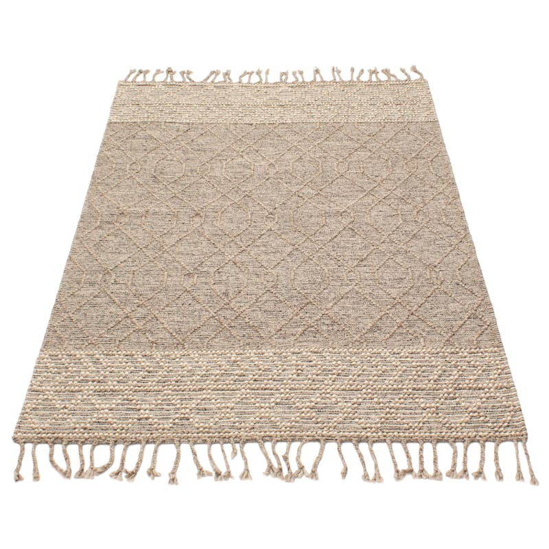 ECARPETGALLERY Braid weave Sienna Brown Wool Rug - 5'3 x 7'6