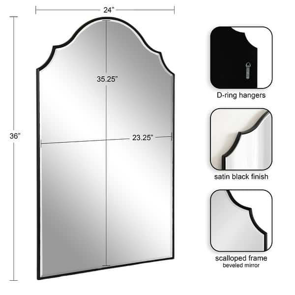 dimension image slide 1 of 14, Kate and Laurel Leanna Framed Arch Wall Mirror