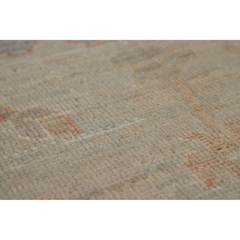 Hand Knotted Oriental 100% Wool Carpet Transitional All-Over Navy Blue & Blues Oushak Area Rug - 14' 1'' X 10' 2''