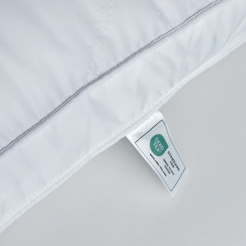 Set of 2 Premium Medium-Firm Goose Feather Down Bed Pillow with Gusset - White