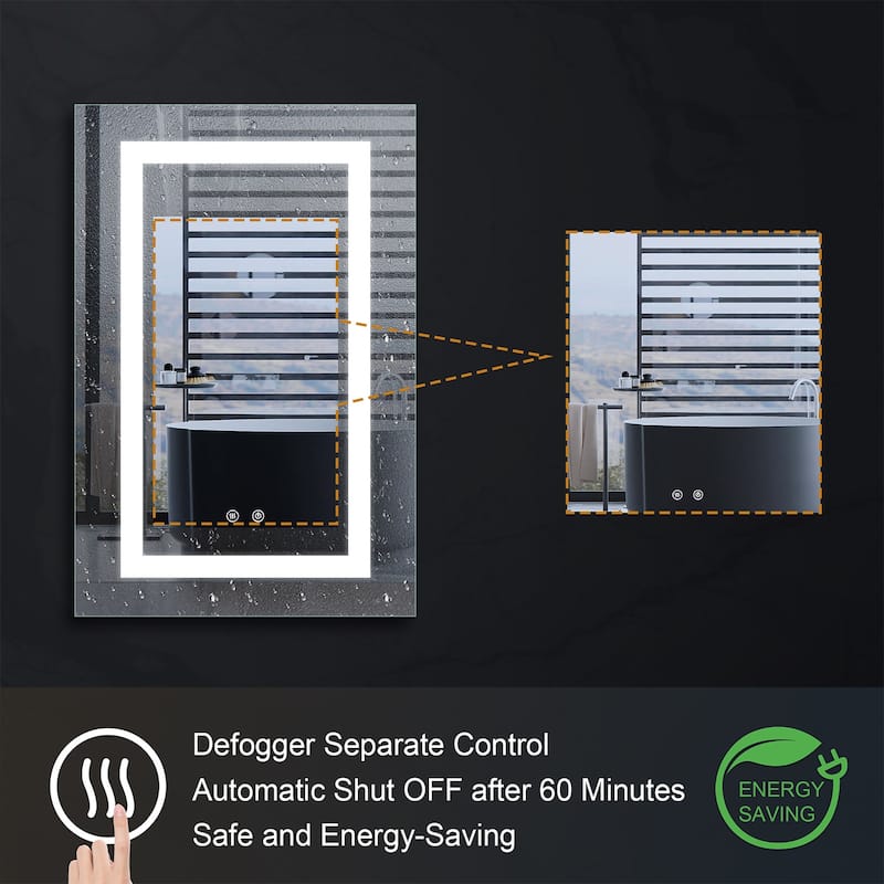 30" H Recessed or Surface LED Mirror Cabinet with Adjustable Glass Shelves,Defogger, Dimmer And Outlets & USB Ports