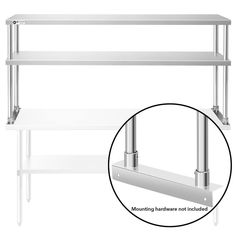 Stainless Steel Double Overshelves for Prep and Work Tables