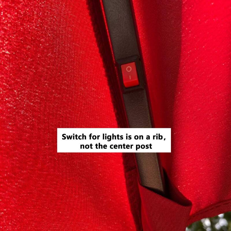 Ainfox 15-foot Double-sided Solar LED Lighted Patio Umbrella