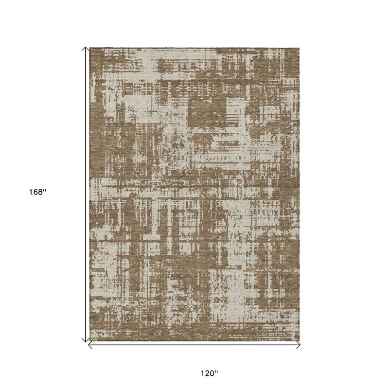 HomeRoots Abstract Transitional Rectangle Outdoor Rug