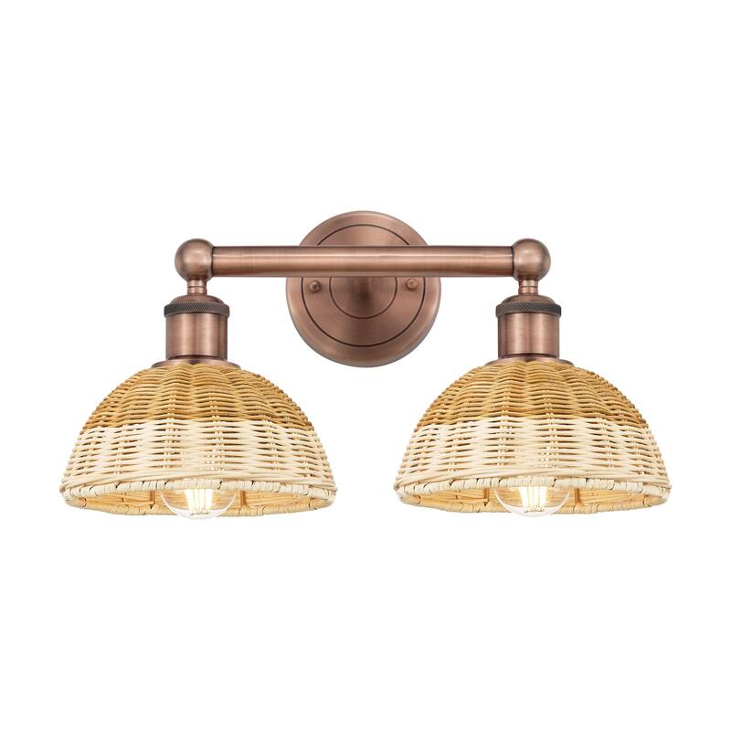 Innovations Lighting Endless Possibilities Edison - Bristol Natural II - 2 Light 17" Bath Vanity Light - Antique Copper/Natural