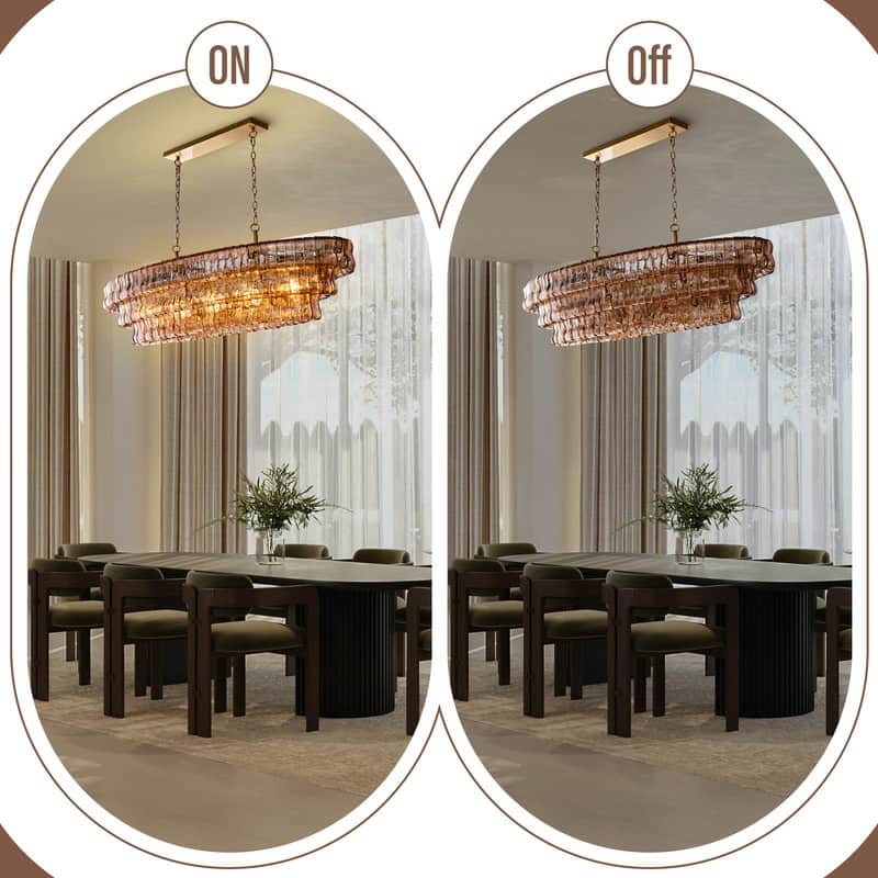 KAYLA 36 in. 6-Lights Gold Crystal Drum Chandelier