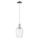 preview thumbnail 32 of 34, Innovations Lighting Downtown Urban - Preston - 1 Light 6" Flute Shade Cord Hung Mini Pendant Clear/Polished Chrome