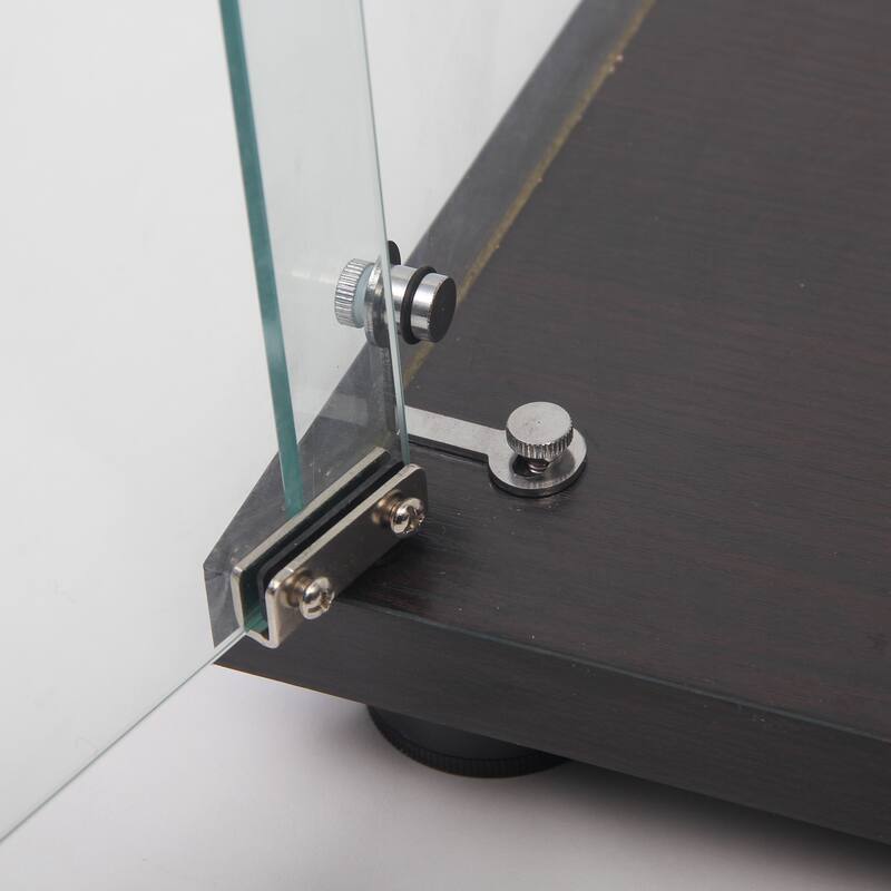 Glass Display Cabinet with 5 Shelves Double Door, Curio Cabinets, Floor Standing Glass Bookshelf, Quick Installation