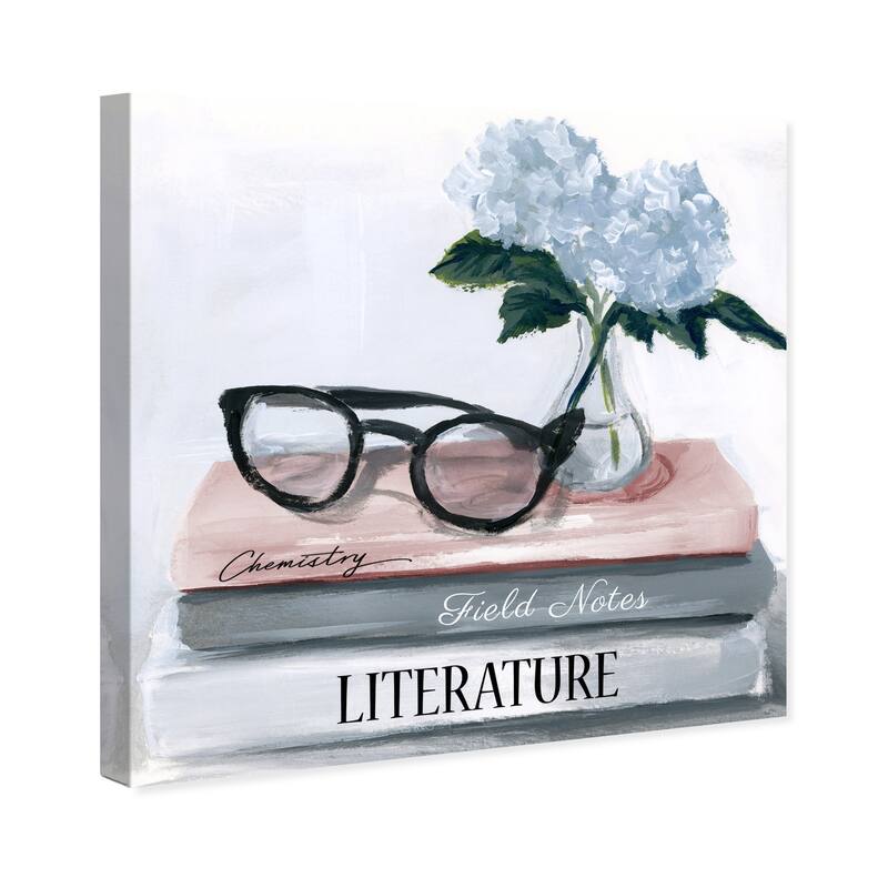 Wynwood Studio Fashion and Glam Literature Blue and Glam Wall Art Canvas Print