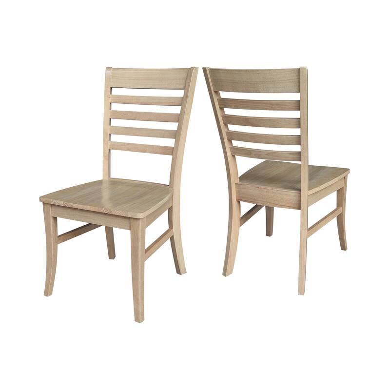 International Concepts Solid Wood Roma Ladderback Dining Chairs, Set of 2