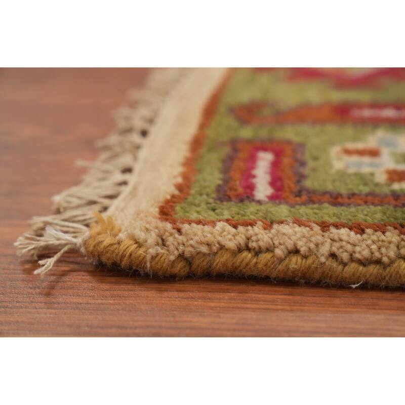 Hand Knotted Oriental 100% Wool Carpet Traditional Medallion Yellow & Gold Kazak Area Rug - 5' 9'' X 4' 0''