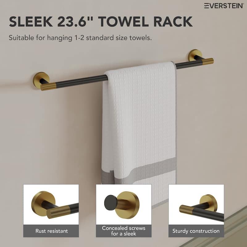 4-Piece Stainless Steel Bathroom Hardware Set, Wall Mounted Bath Towel Bar Set Towel Racks Bathroom Accessories