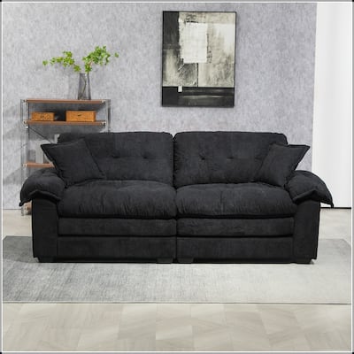 84" Chenille Small Loveseat Deep Seat Sofa