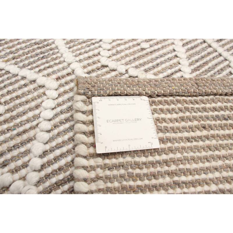 ECARPETGALLERY Braid weave Sienna Taupe Wool Rug - 6'3 x 8'11