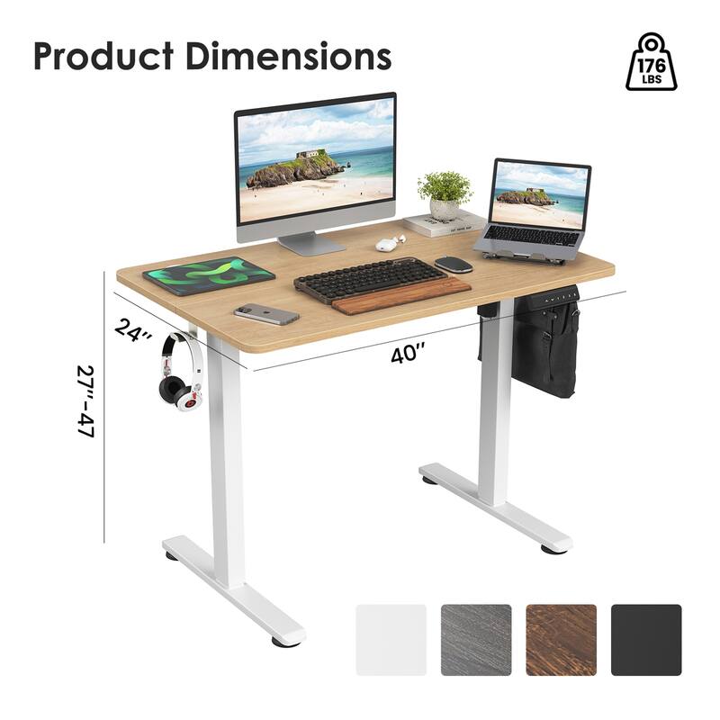 Electric Standing Adjustable Height Sit Stand Home Office Desk w/ Splice Board