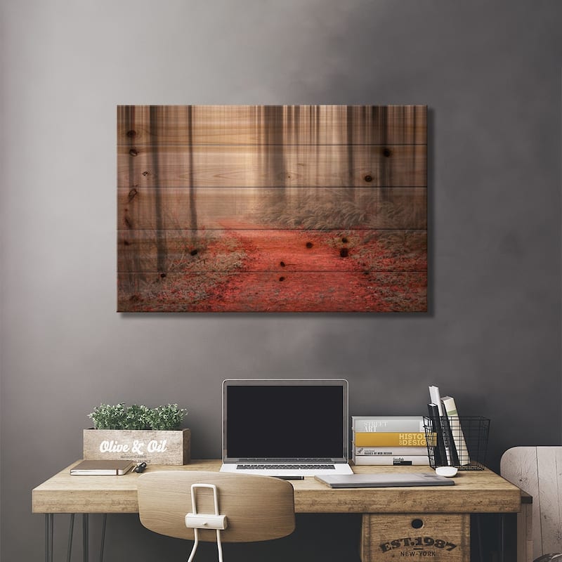 Through The Woods III Print On Wood by Don Schwartz - Multi-Color