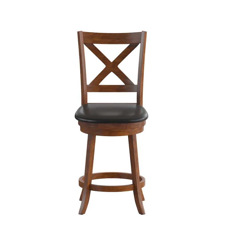 Commercial Wooden Swivel Upholstered Counter Stool