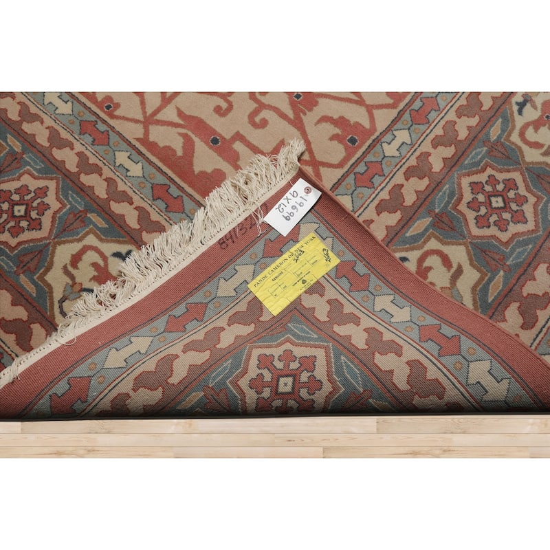 9x12 Hand Knotted Wool Rose Heriz Plush Pile Pande Cameron Pile Rug - 9' x 12'