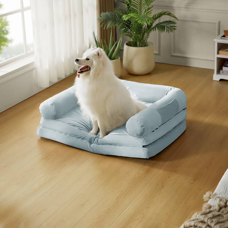 Human Dog Bed with Cooling Mat by HULALA HOME - Light Grey