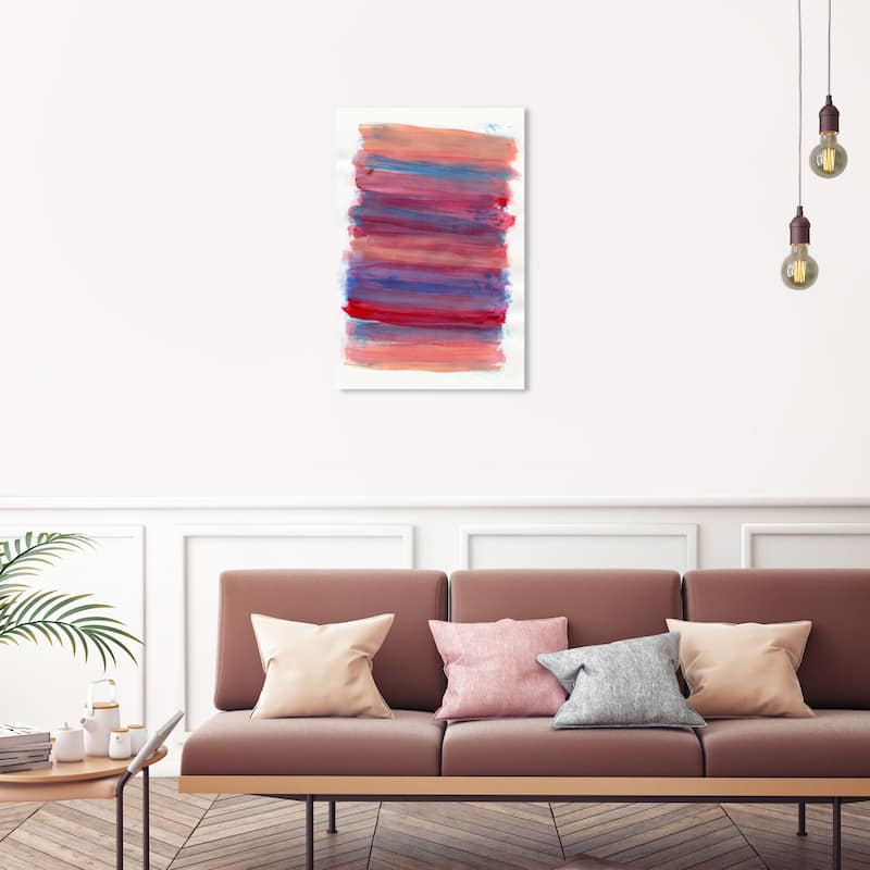 Wynwood Studio Abstract Looking at the Sunset Pink and Modern & Contemporary Wall Art Canvas Print - 30 x 20