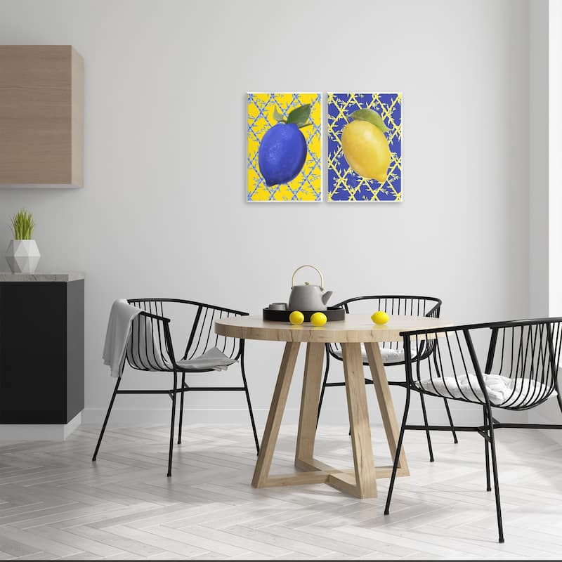 Stupell Bold Blue & Yellow Lemons Wall Plaque Art Design By Matthew Piotrowicz (Set of 2)