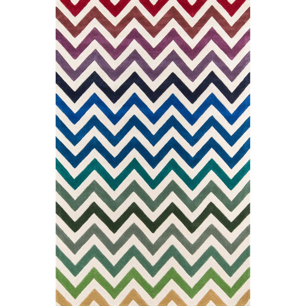 Momeni Delhi Hand Tufted Wool Modern Chevron Area Rug