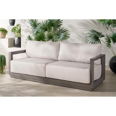 SAFAVIEH COUTURE Donaldo Aluminum Outdoor Sofa - 82"W x 30"D x 24"H