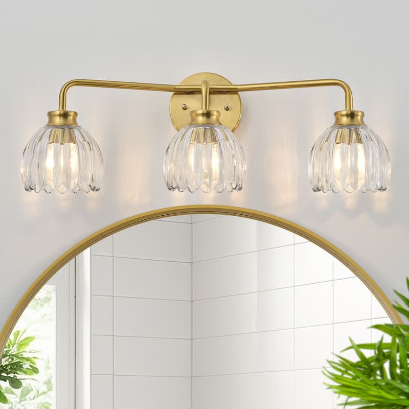 Starsky 3-Light Tulip Modern Dimmable Glass Bathroom Vanity Light