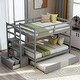 preview thumbnail 11 of 16, Versatile Full Over Full Bunk Bed with Twin Trundle, Stairs with Storage, and Safety Features