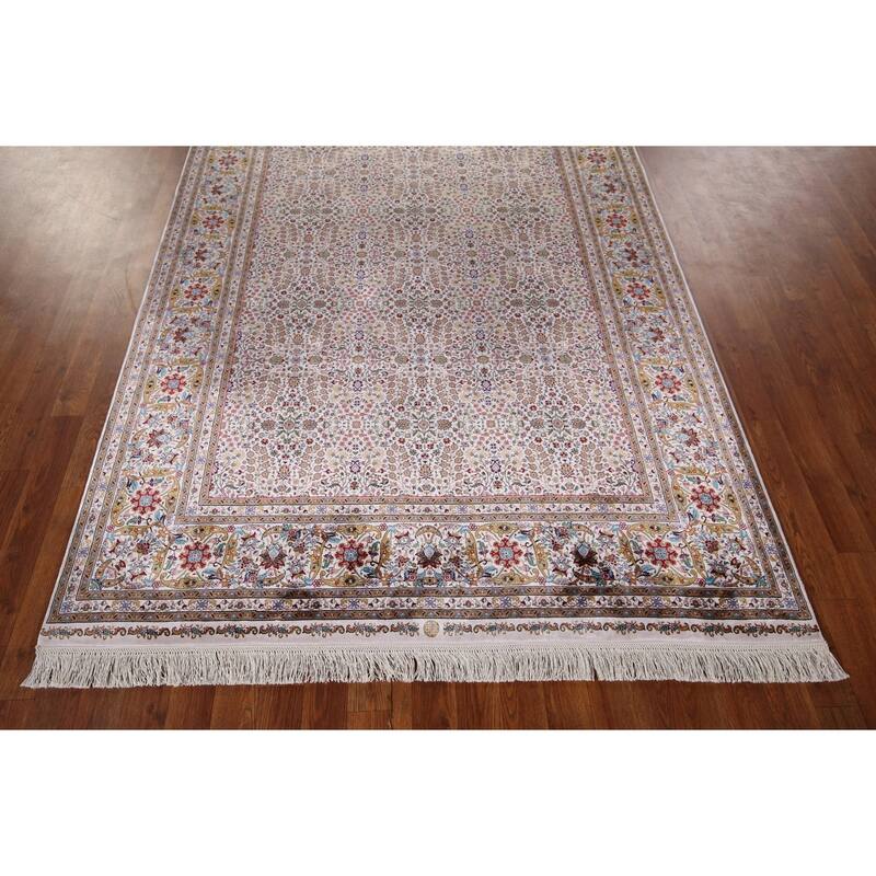 Turkish Tabriz Traditional Rug Machine Made Silk & Polyester Carpet - 5'1" x 7'5"