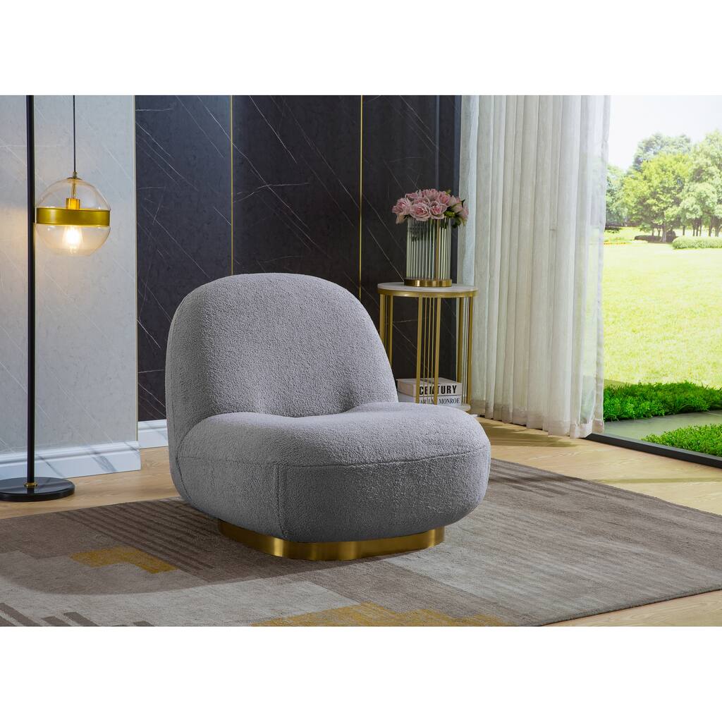 Modern Velvet Swivel Chairs Living Room Accent Chair & Armless Lounge Chairs