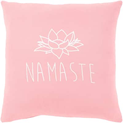 Artistic Weavers Blessed Pink "Namaste" Poly Fill Throw Pillow (20" x 20")