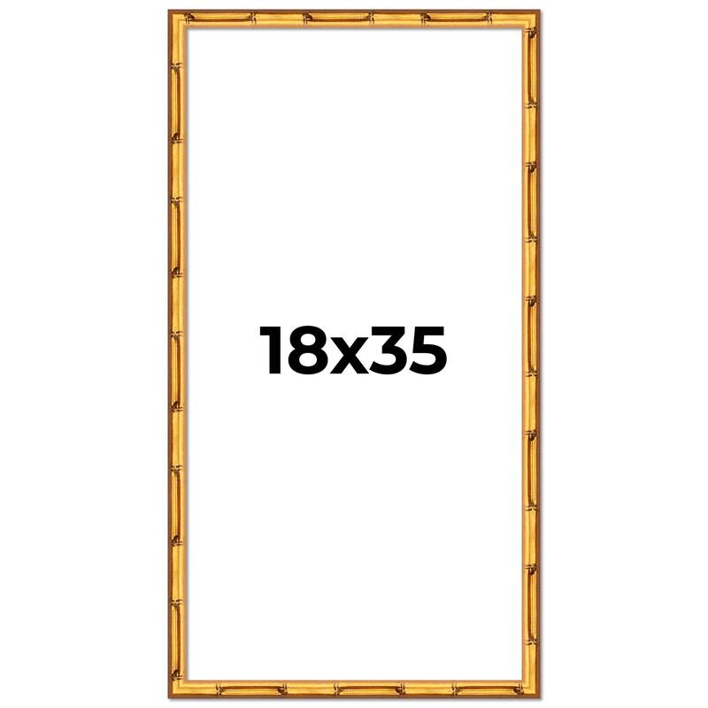 18x35 Frame Gold Bamboo Picture Frame - Complete Modern Photo Frame
