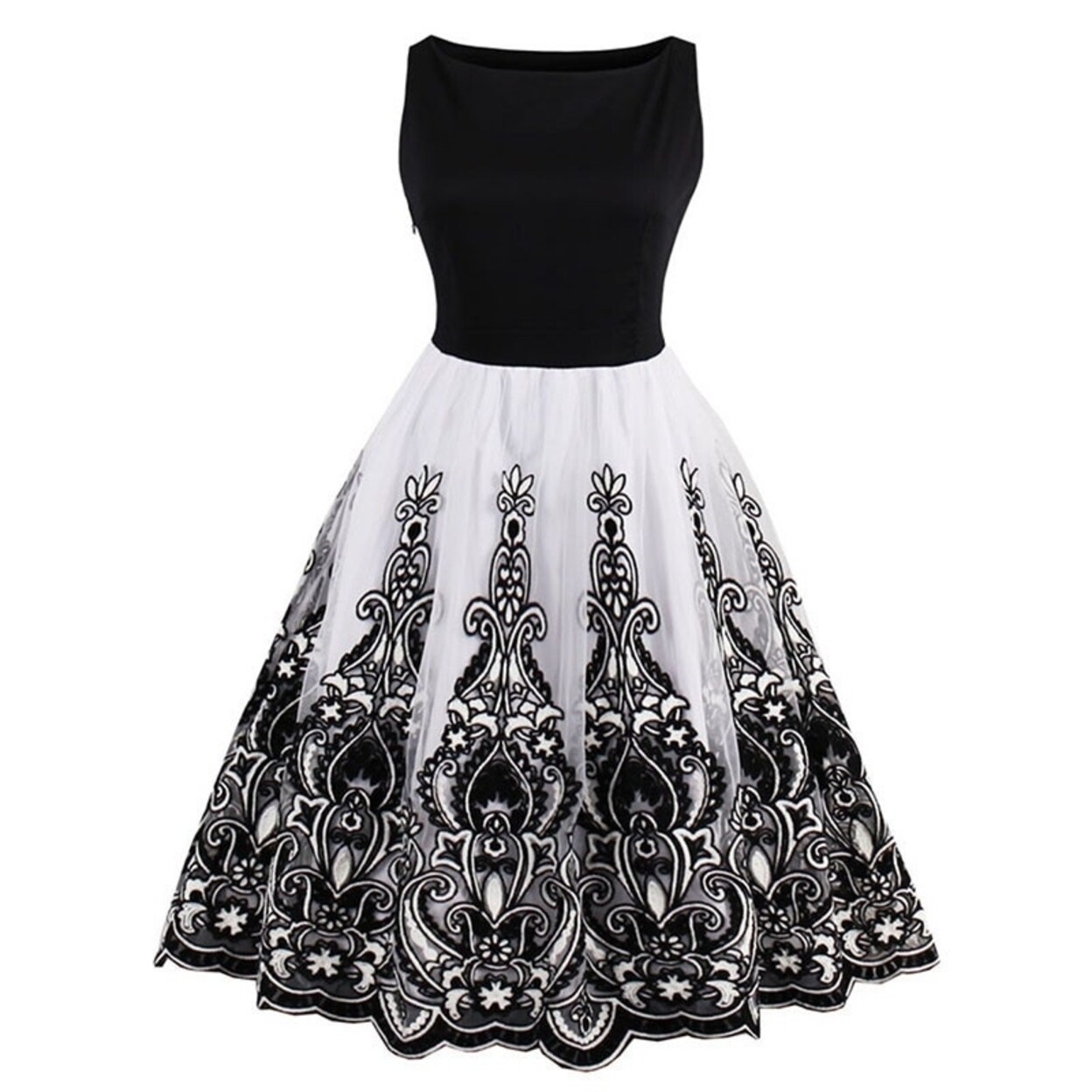 black fifties style dress
