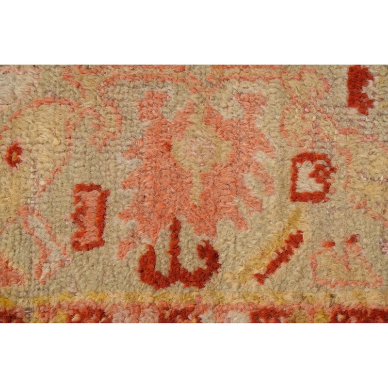 Hand Knotted Oriental 100% Wool Carpet Transitional Geometric Beige & Ivories Oushak Area Rug - 7' 1'' X 4' 4''