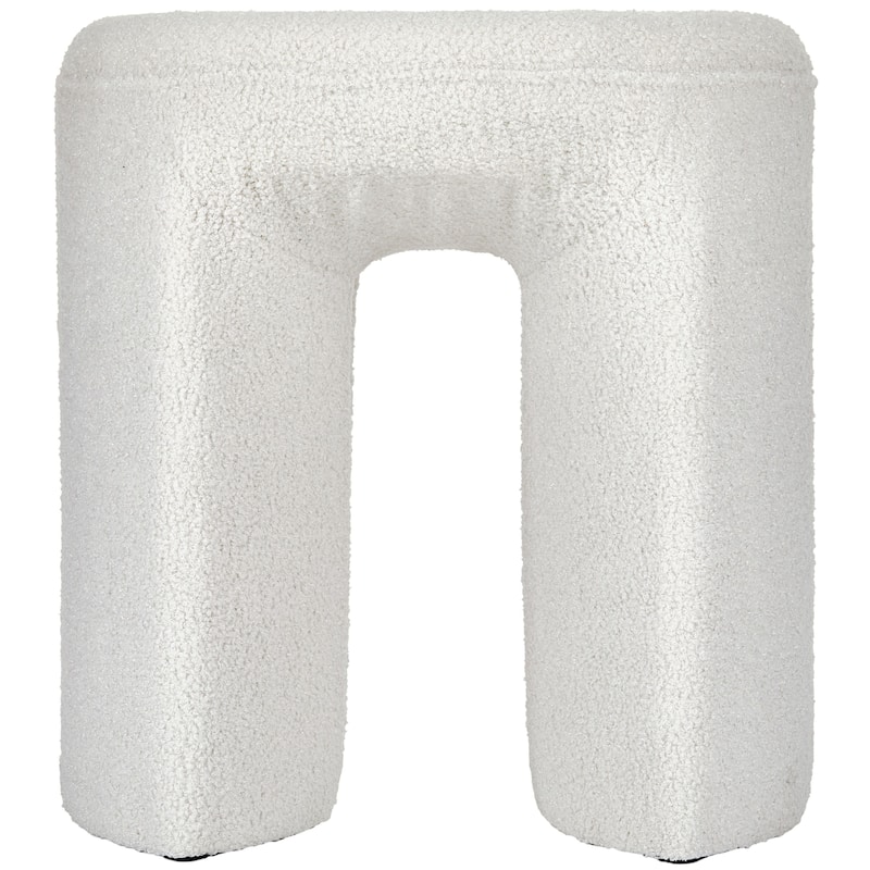 Plush Teddy Fabric Small Ottoman Foot Stool Vanity Stool for Bedroom