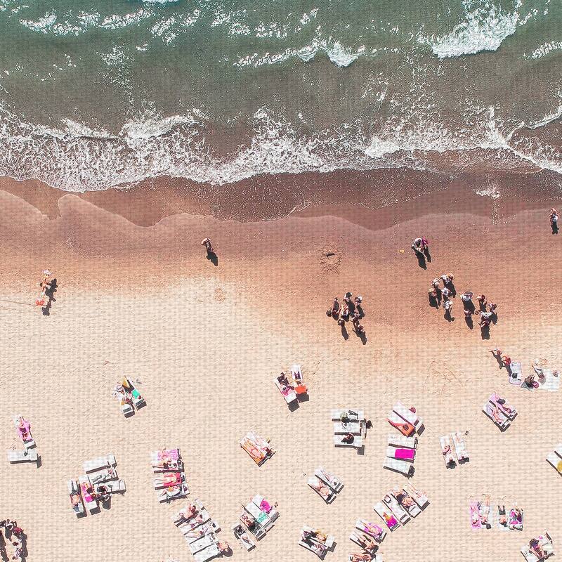 Beach Aerial REC Crop Canvas Art Print