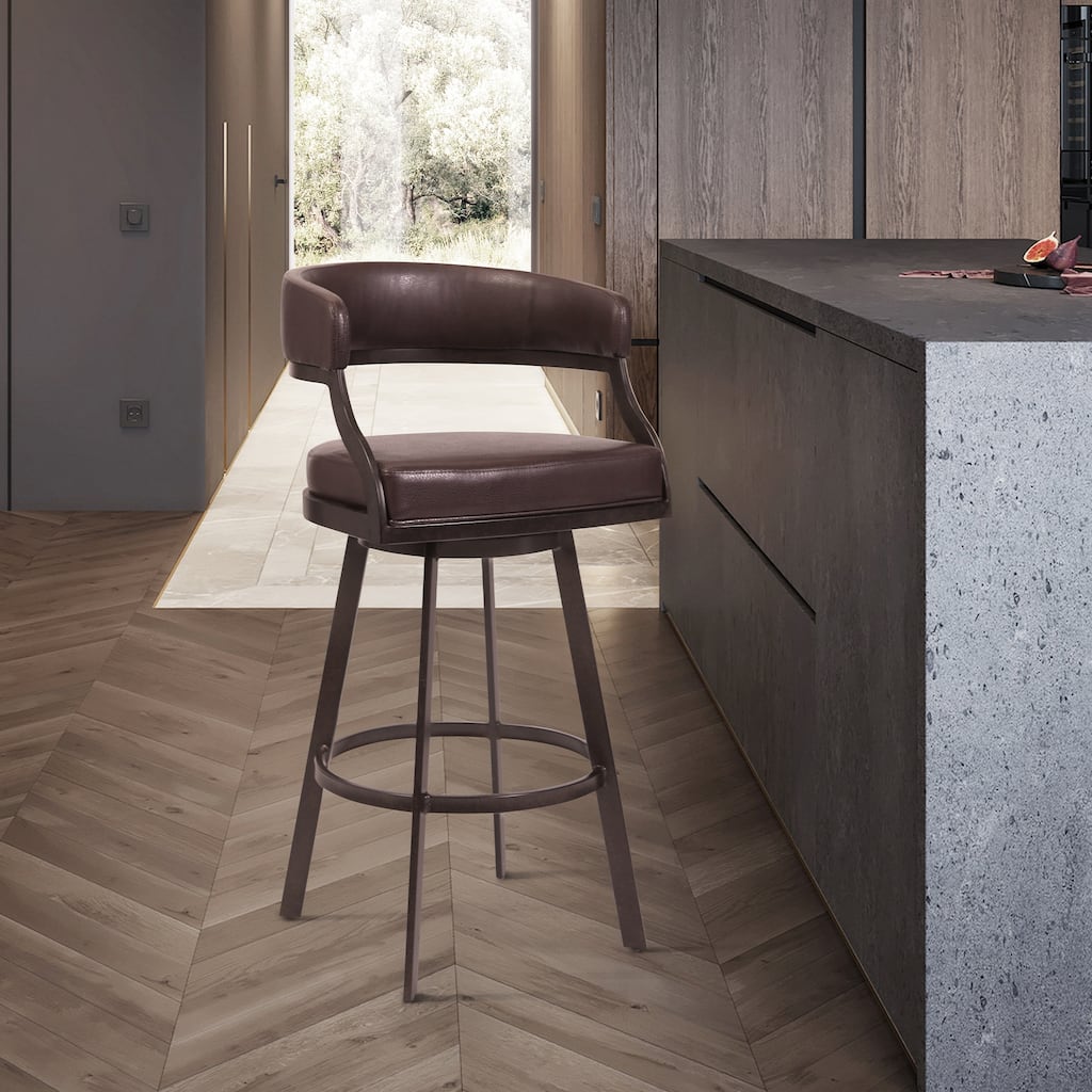 Dione Upholstered Bar or Counter Height Swivel Stool