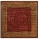 preview thumbnail 9 of 10, SAFAVIEH Couture Hand-knotted Ganges River Shantell Traditional Oriental Wool Rug with Fringe 6' Square - Rust/Green - Square