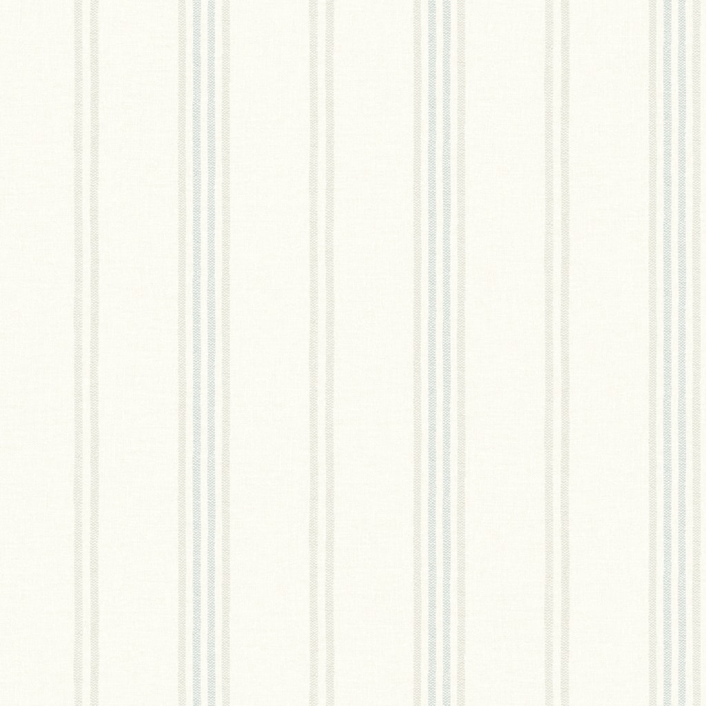 Chesapeake Lovage Aqua Linen Stripe Wallpaper