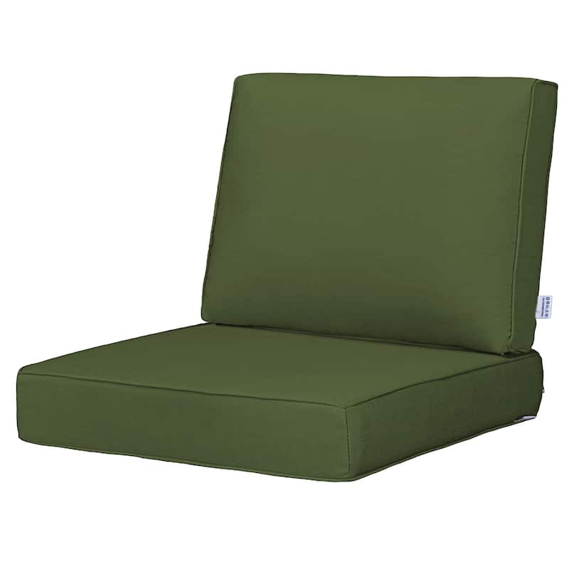 Modern 24" Outdoor Deep Seat Cushions Set, Outdoor Cushions for Chairs - 23" W x 24.5" D - Green-4106