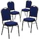 Option Navy Blue Patterned Fabric/Gold Vein Frame