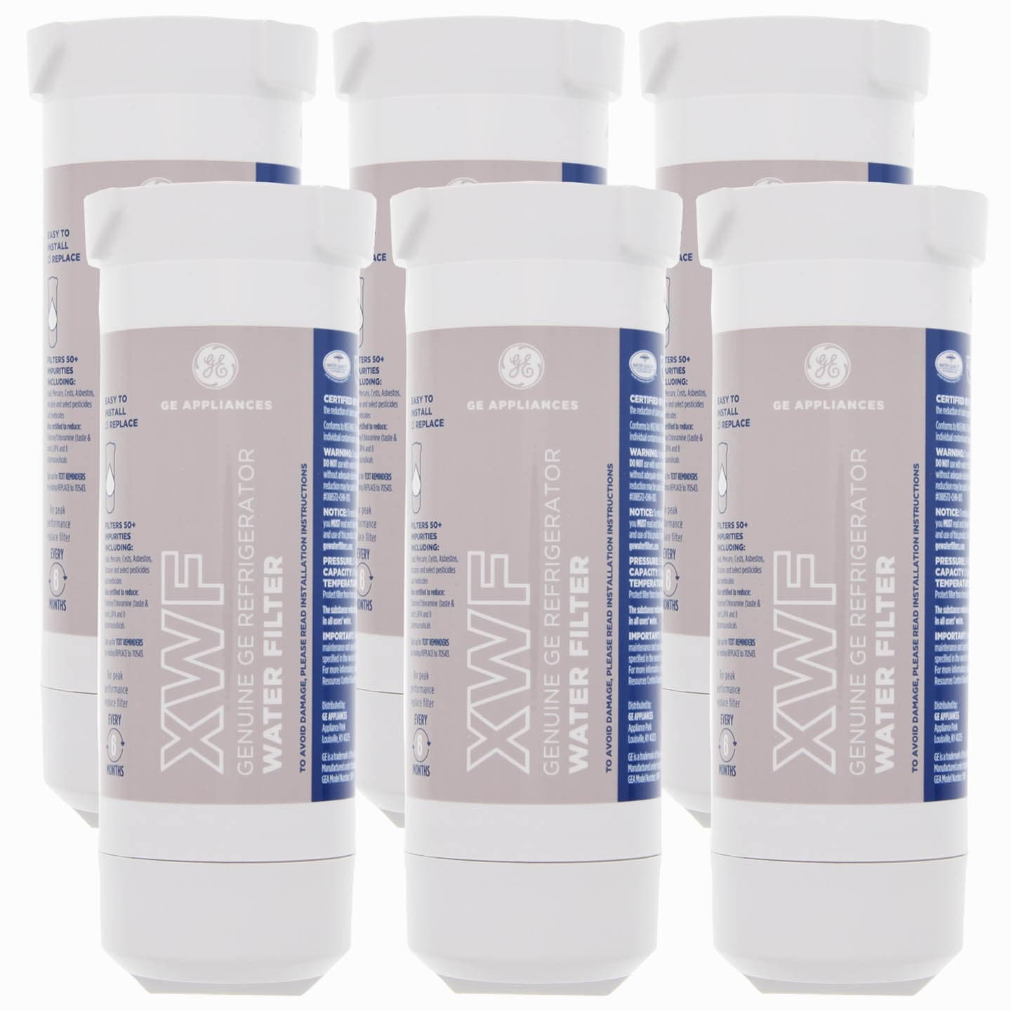 Ge Xwf Genuine Refrigerator Water Filter 6 Pack White Overstock 31526454