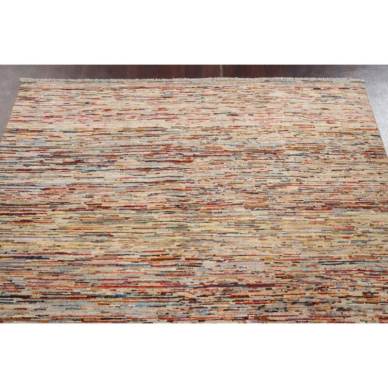 Contemporary Gabbeh Kashkoli Wool Area Rug Hand-knotted Bedroom Carpet - 5'3" x 7'7"