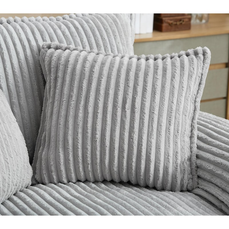 Harmonia 109" W Oversized Corduroy Sofa Bed, Deep Seat Double Lounge Chaise with 4 Pillows