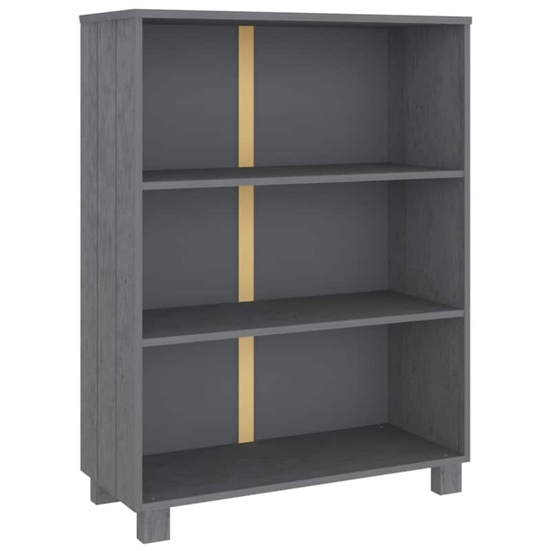 vidaXL Bookshelf Book Rack Bookcase Book Cabinet HAMAR White Solid Wood Pine - 33.5" x 13.8" x 44.1"