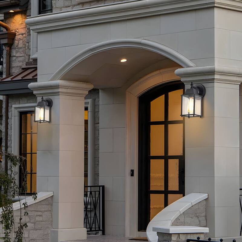 Outdoor Wall Lantern Black Wall Sconces Wall Mount Lighting 2 Pack