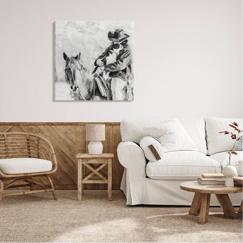 Stupell Cowboy Hugging Dog Canvas Wall Art Design by PBurchettePhoto