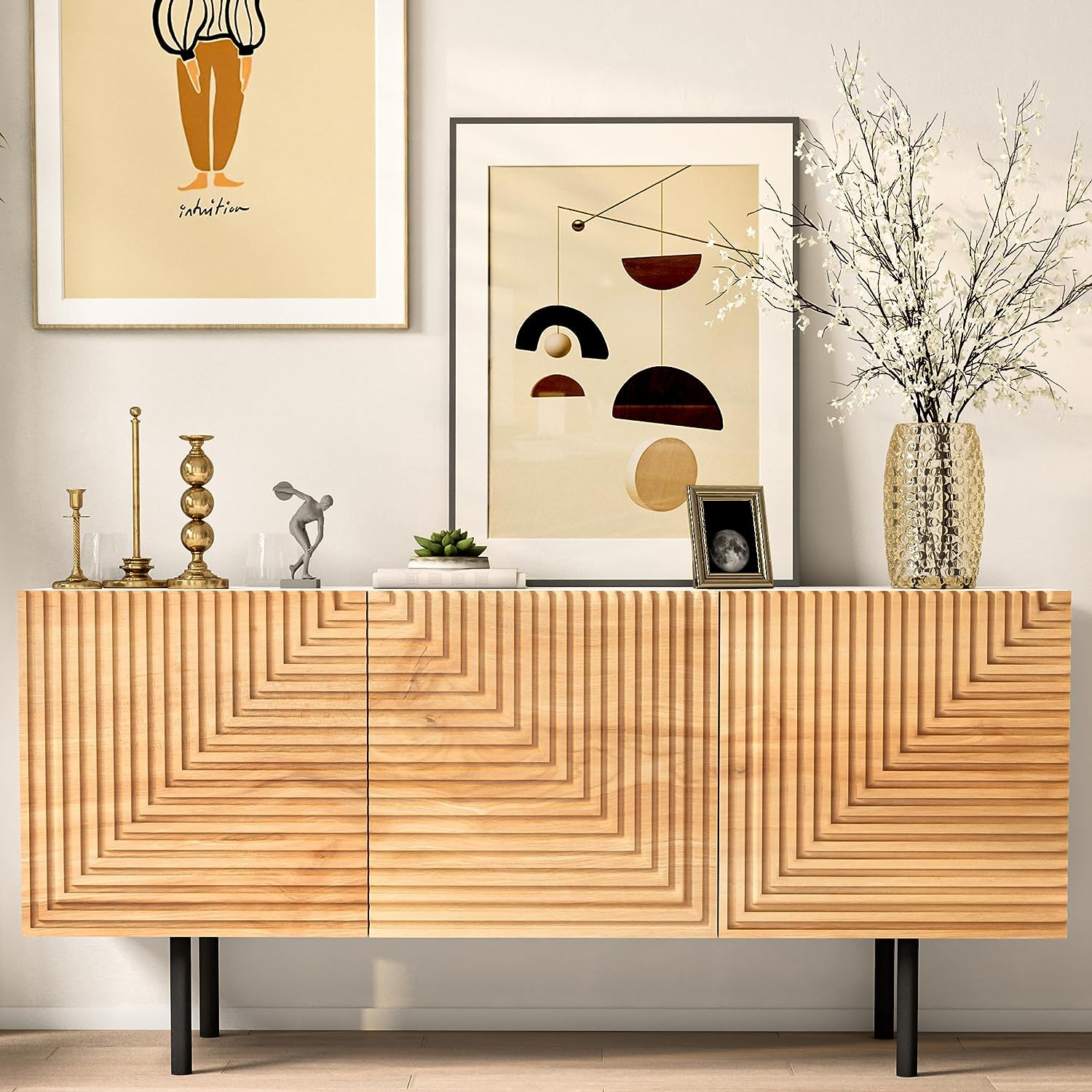 Mid century sale media console