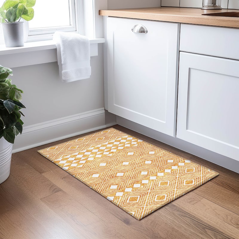 Machine Washable Indoor/ Outdoor Chantille Moroccan Boho Rug